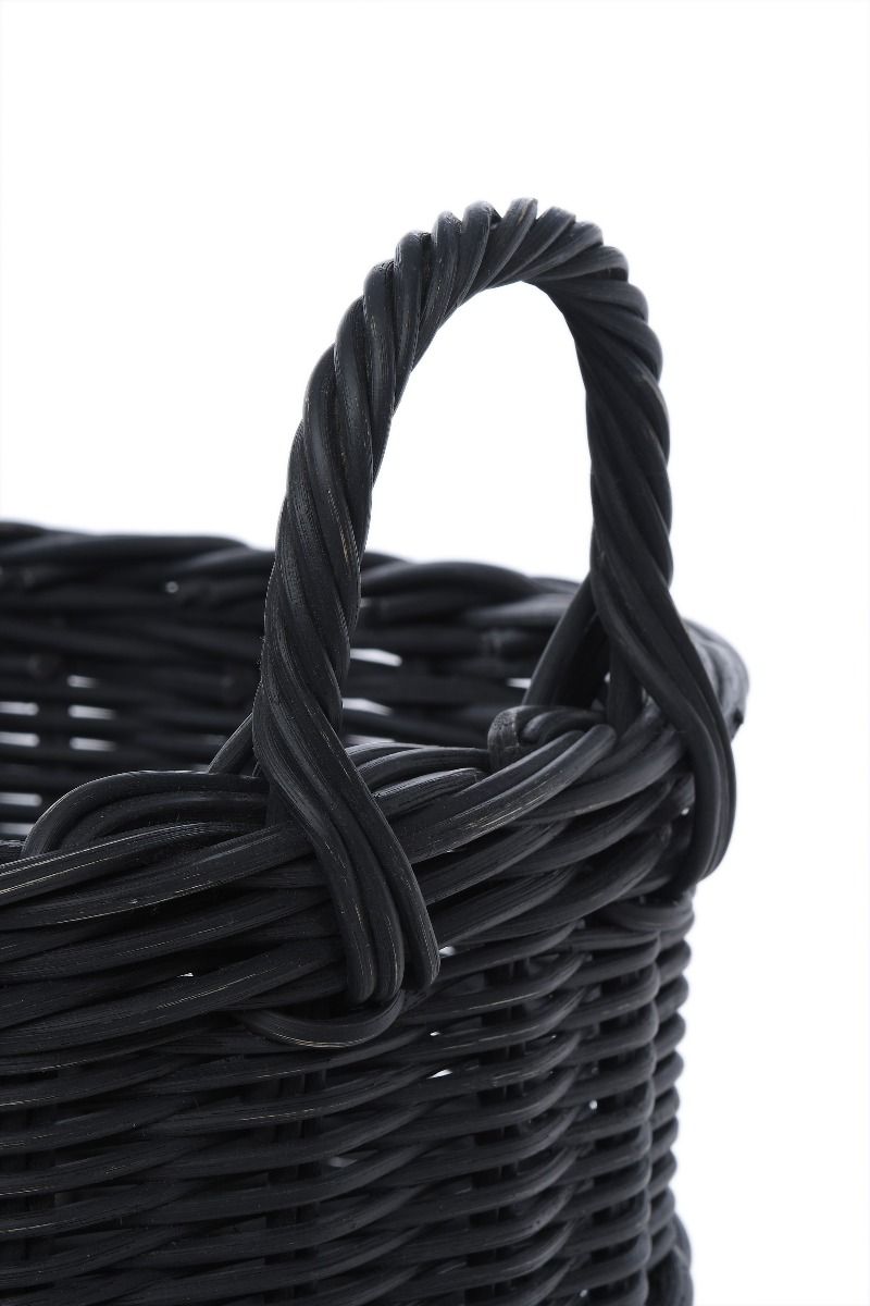 Wyjątkowy kosz wiklinowy w kolorze czarnym, personalizowany
