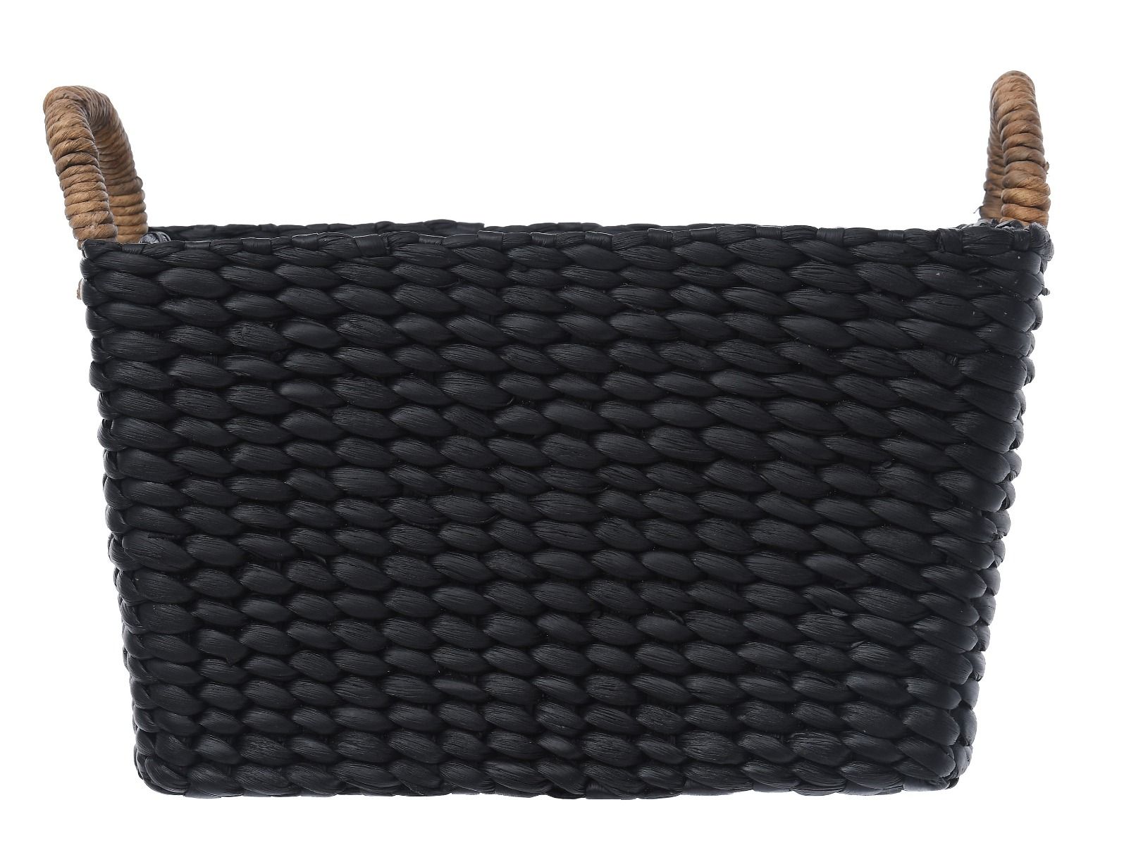 Dostosowany do indywidualnych potrzeb czarny wiklinowy kosz do przechowywania