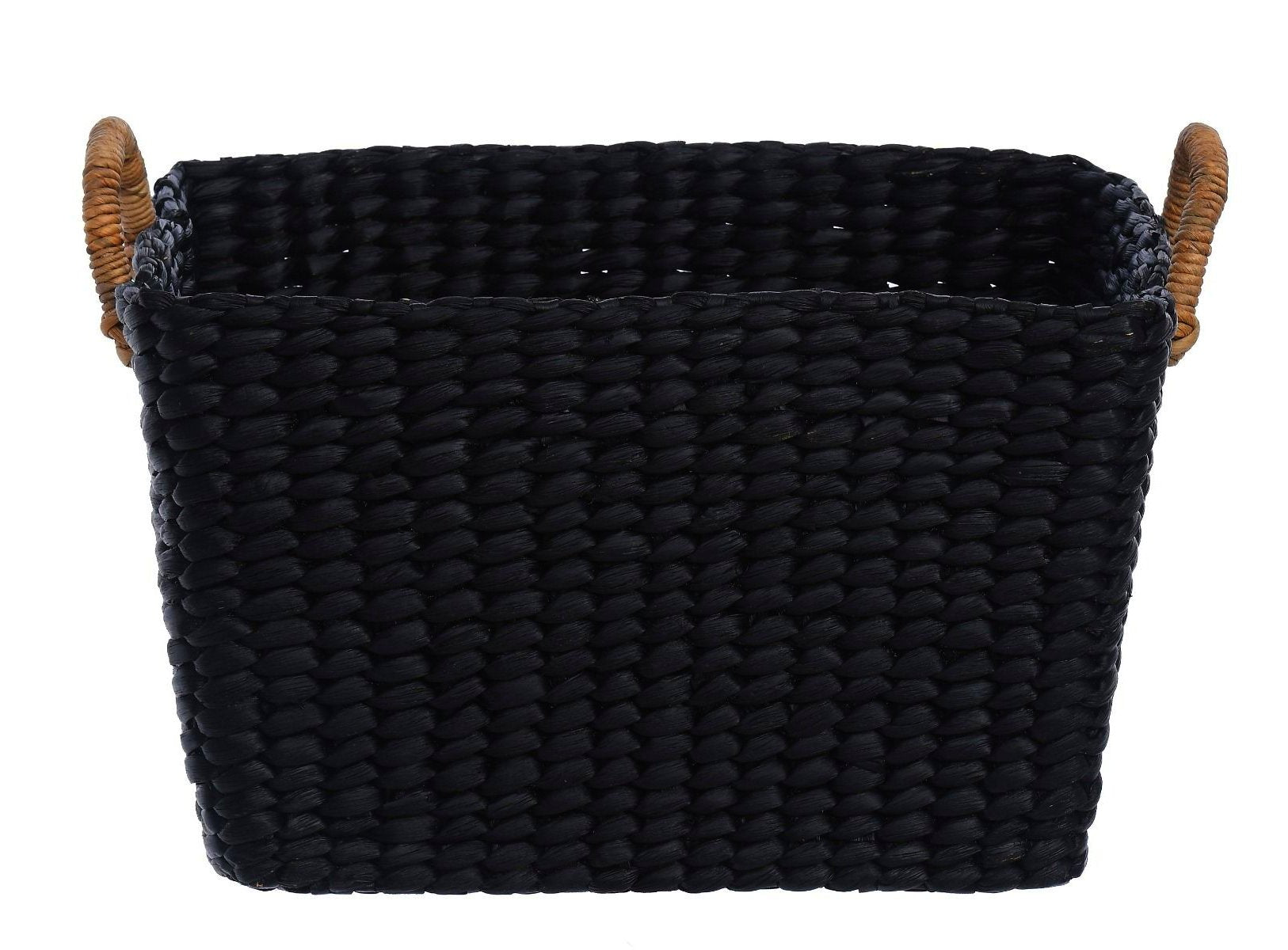 Wyjątkowy kosz wiklinowy w kolorze czarnym z pokrywką