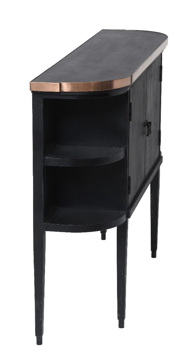 Komoda Delsie w kolorze czarnym - 130 x 30 x 90 cm