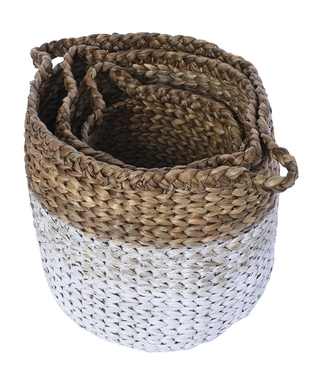 Konfigurowalny kosz wiklinowy Dolly w kolorze białym