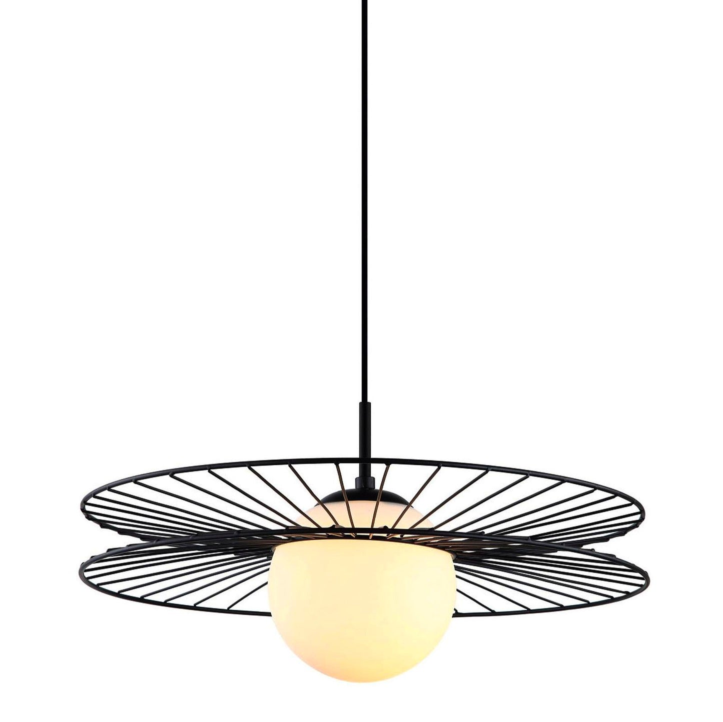 Lampa wisząca Cecilia czarna: moc 40w, IP20, wysokość całkowita 20, kolor czarny.