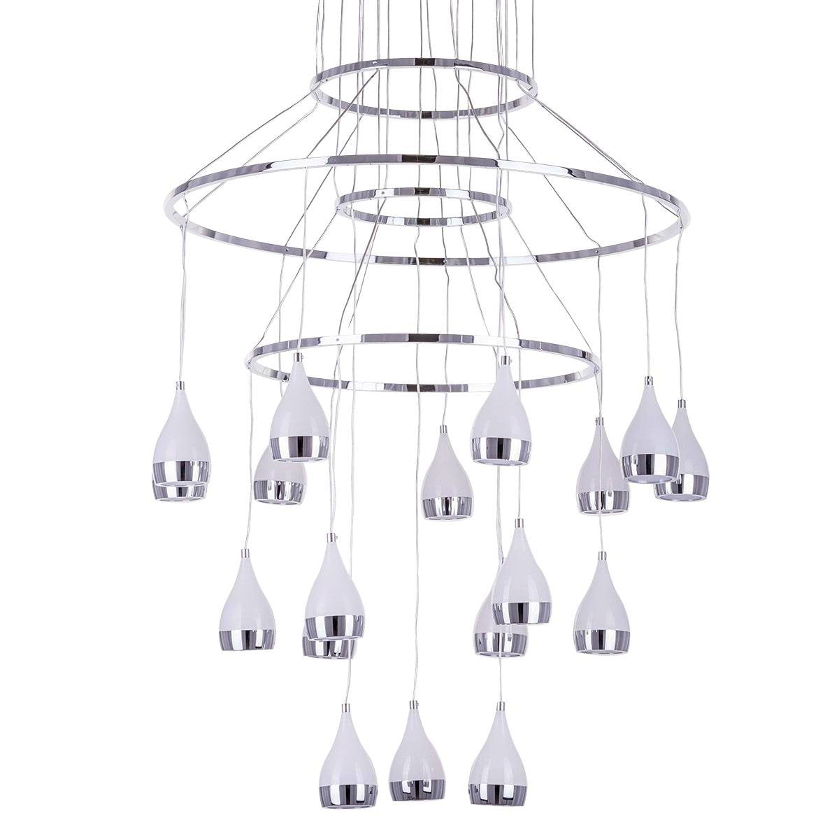Lampa wisząca Areli chromowana, wykonana ze stopu metali i aluminium