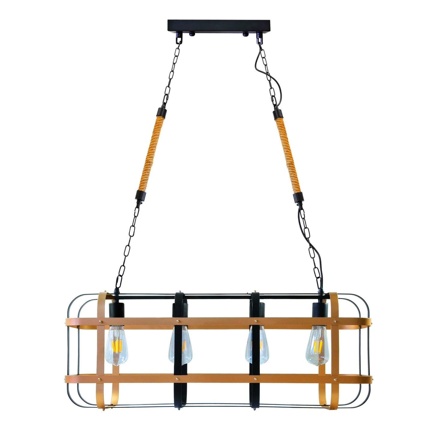 Lampa wisząca Shepard: czarna i jasnobrązowa, konfigurowalna i niedroga.