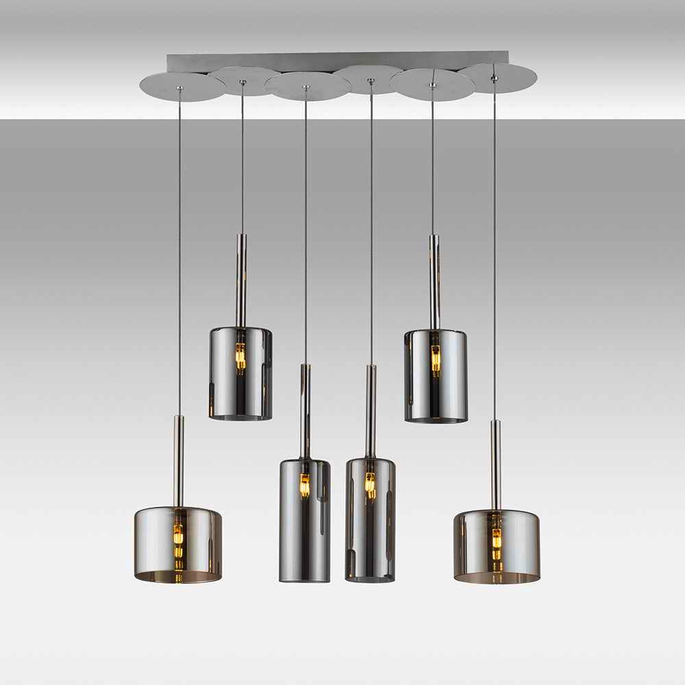 Nowoczesna lampa wisząca Spillray w kolorze miodowego chromu