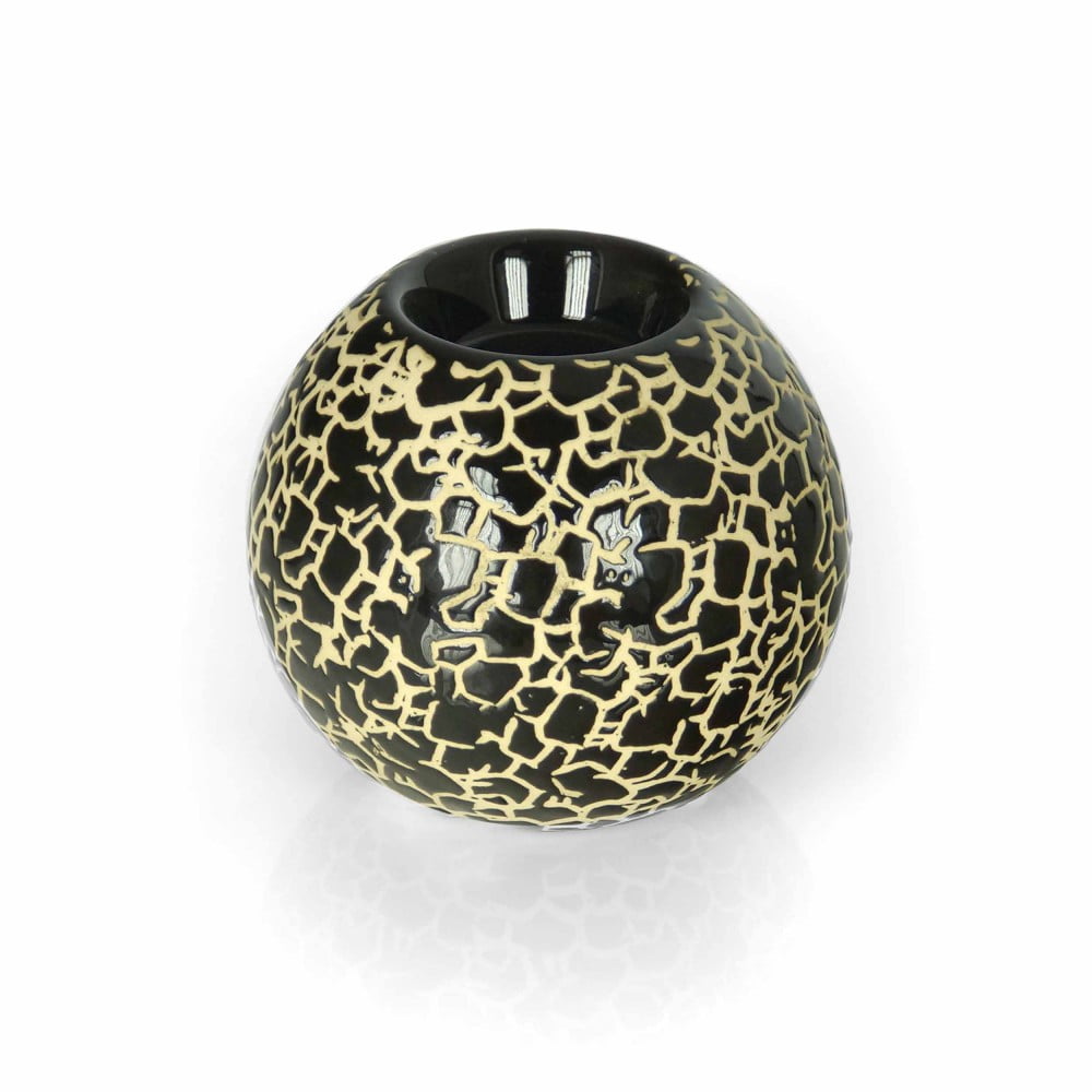 Gruby świecznik ceramiczny - wysokość 14cm, szerokość 11cm