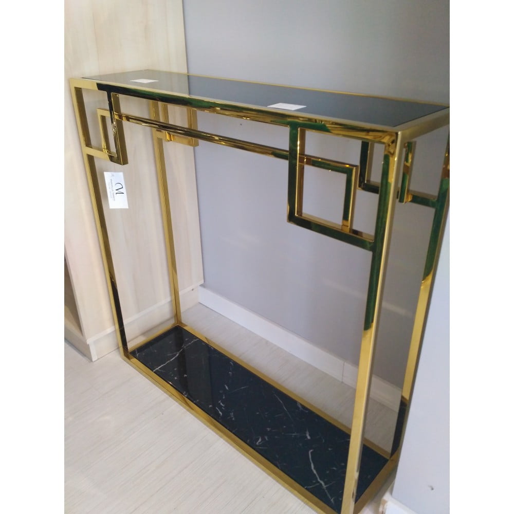 Kompaktowa toaletka 90x25 cm w kolorze złotym dla odrobiny luksusu