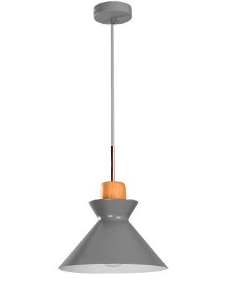 Nowoczesna aluminiowa lampa wisząca w szarym kolorze, rzucająca niepowtarzalny blask w pomieszczeniu.