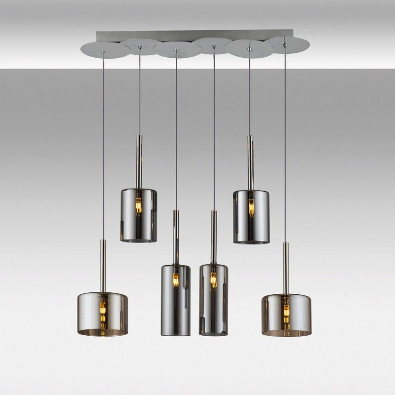 Stylowa miodowo-chromowana lampa wisząca firmy Spillray