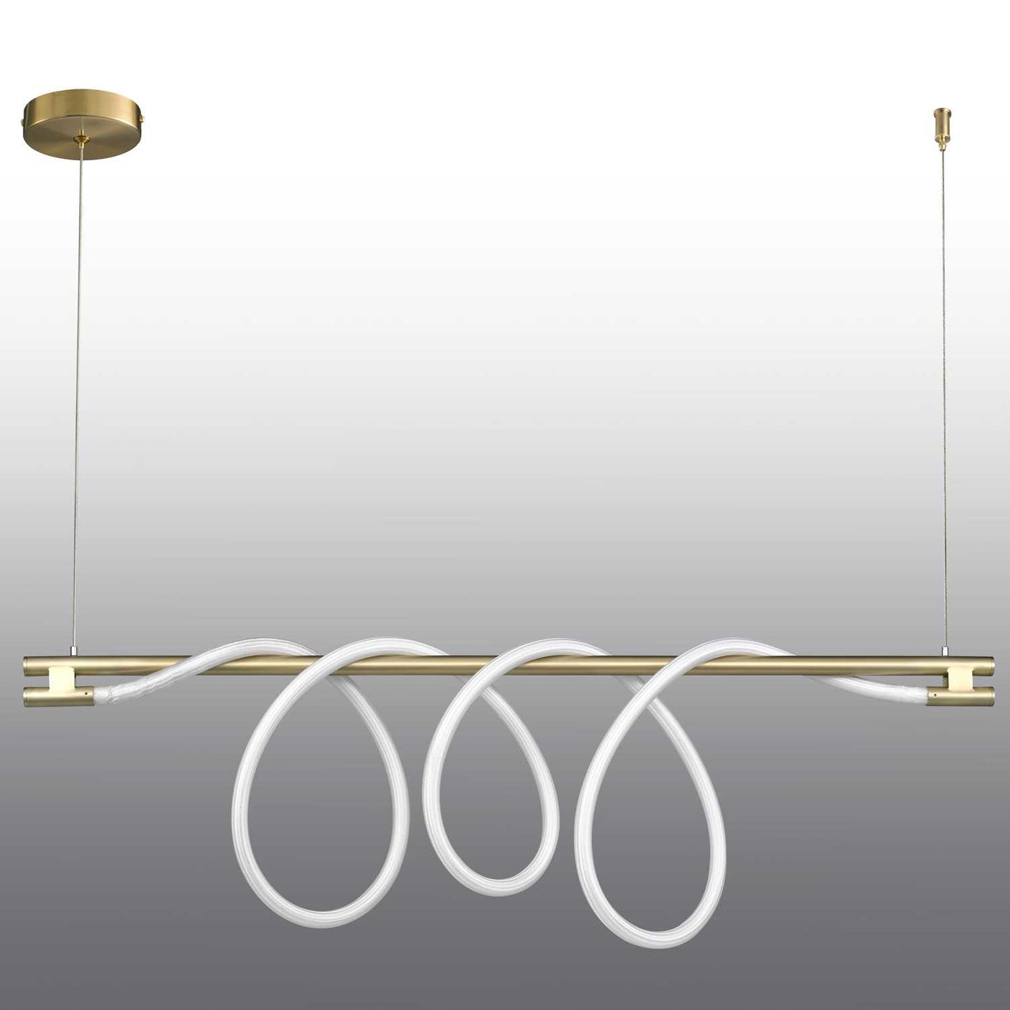 Uniwersalna lampa wisząca w kolorze białym i złotym