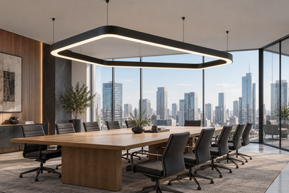 Lampa wisząca LED VELORA 300 cm w sali konferencyjnej – wizualizacja