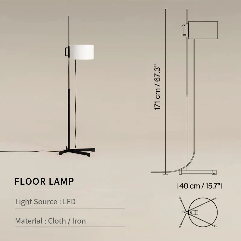 Elegancka, żelazna lampa podłogowa z 1 źródłem światła LED. Idealnie nadaje się do oświetlania przestrzeni o powierzchni 10-15m². Nie nadaje się do ściemniania.