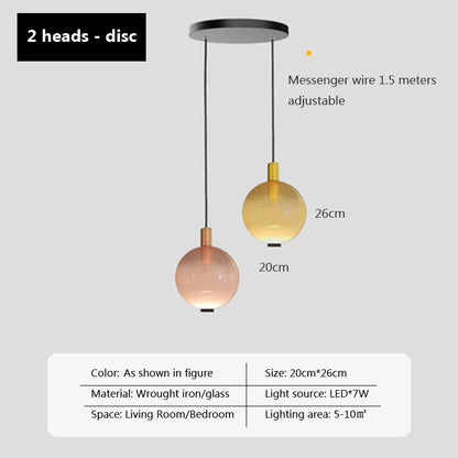 Lampa wisząca zasilana prądem przemiennym z żarówkami LED