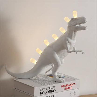 Unikalna konstrukcja z podstawą lampy w kształcie dinozaura