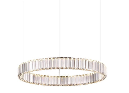 Elegancka lampa wisząca Teheran, złota z kryształowym szkłem, 60W, Jewel.