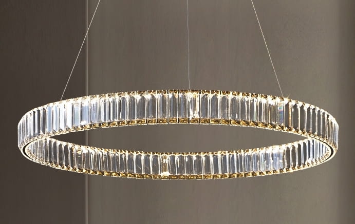 Lampa wisząca Jewel ze złota, metalu i szkła, elegancki teherański design.