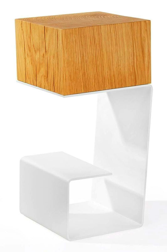 Ręcznie wykonany biały stół Donnelly o industrialnym charakterze