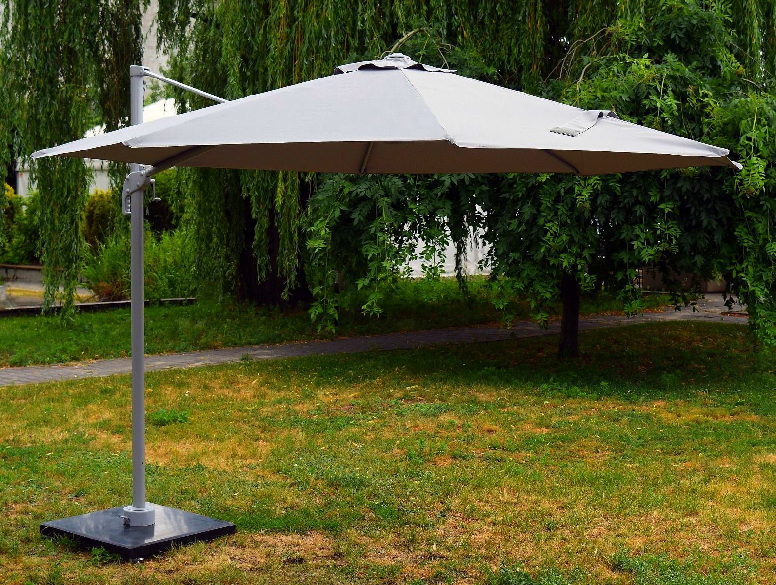 Parasol ogrodowy Burgess 350 cm - stylowy wariant szary