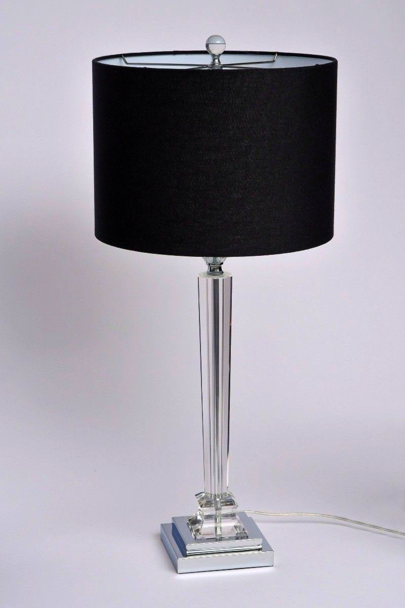 Lampa stołowa Ricks H81 cm w kolorach przezroczystym i czarnym.