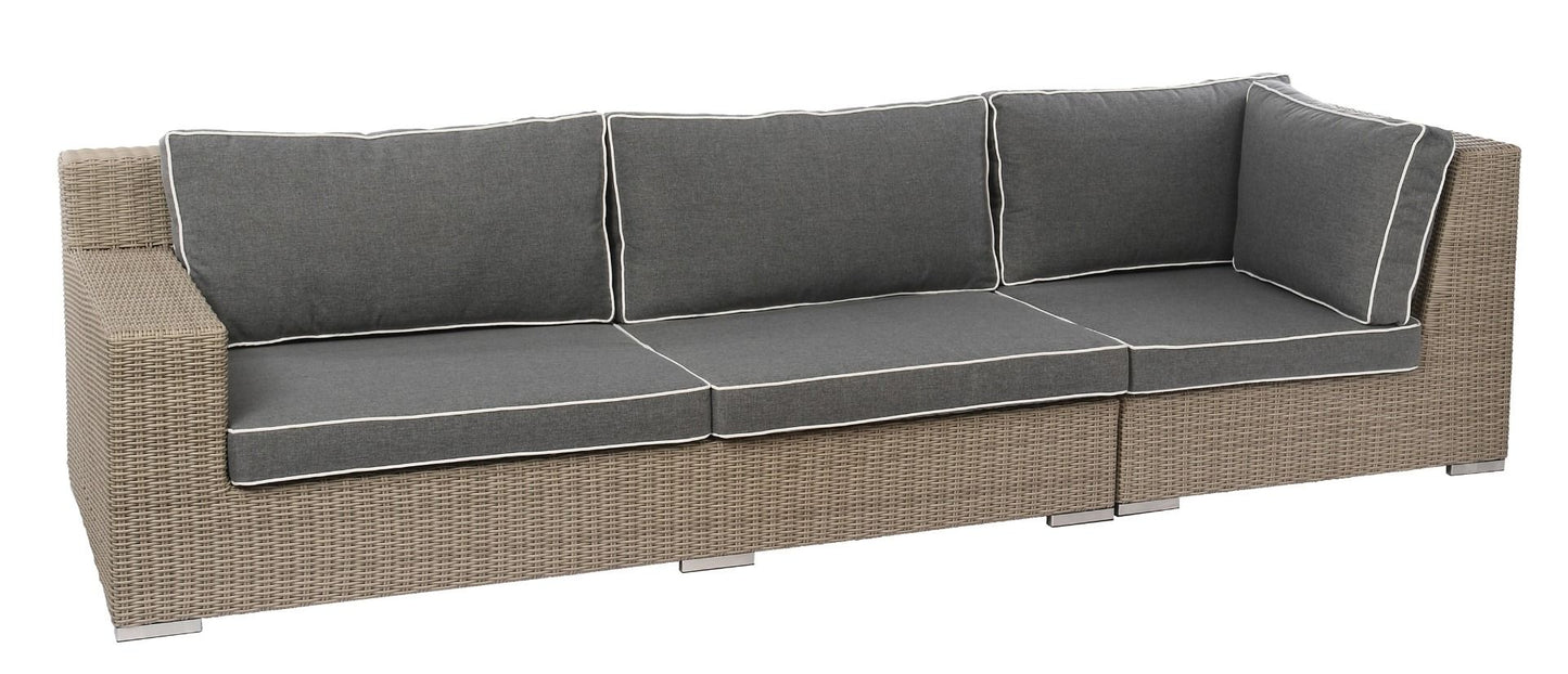 Nowoczesny element narożny w stylu ogrodowym Sofa Guerrero w kolorze beżowo-szarym