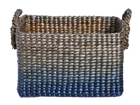 Kosz wiklinowy Keegan w kolorze brązowo-niebieskim