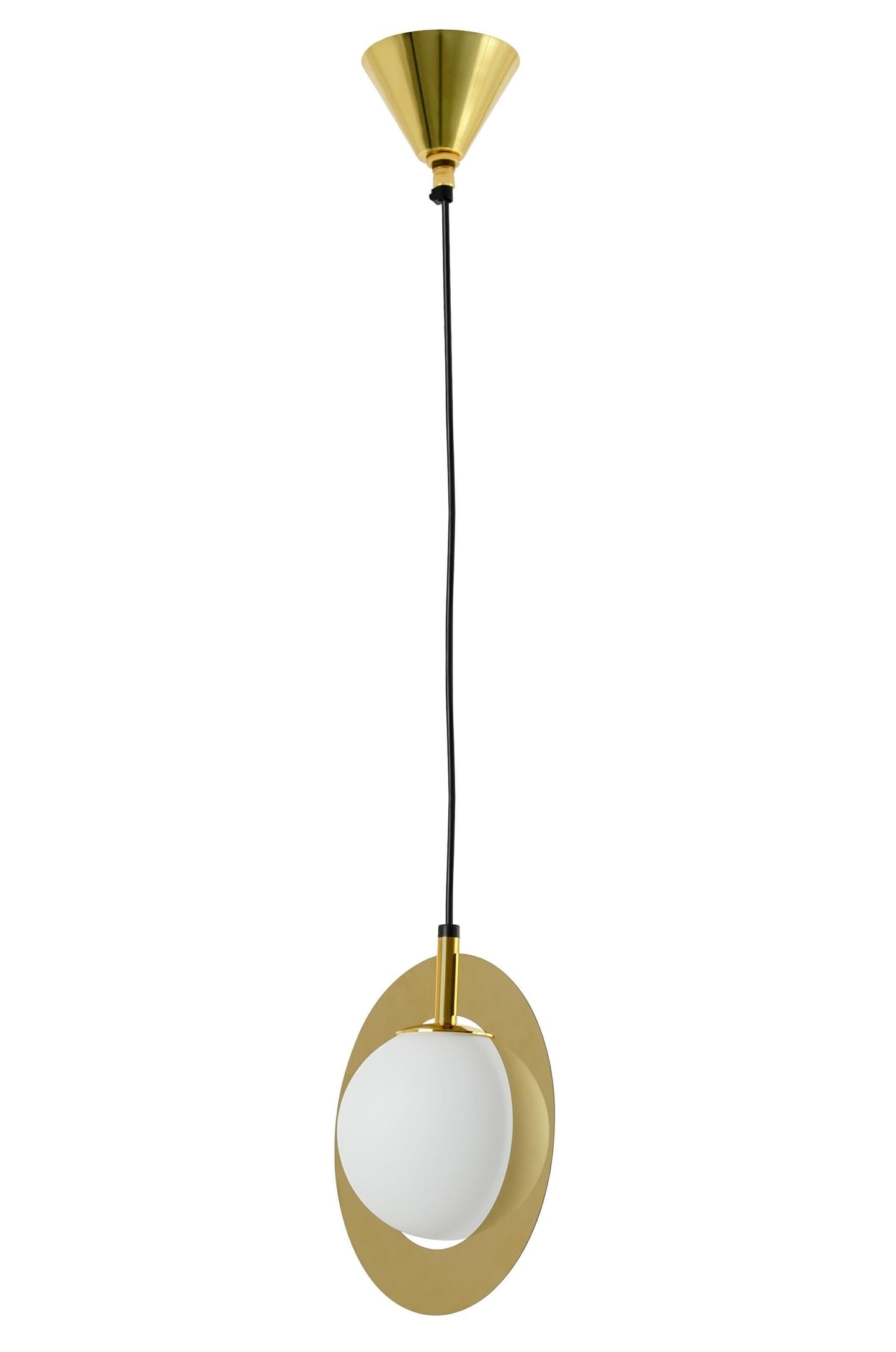 Lampa wisząca Aurora w kolorze złotym o minimalistycznym designie i nowoczesnym uroku.