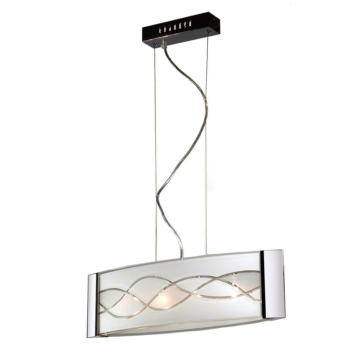 Chromowana lampa wisząca Presley, którą można dostosować do swoich potrzeb, moc 33 W, stopień ochrony IP20, wysokość 17 cm, szerokość 12 cm. Eleganckie w kolorze chrom/srebro.