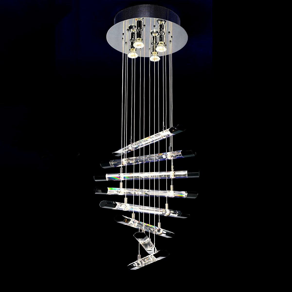 Nowoczesna chromowana lampa wisząca Brenden do sypialni, salonu, kuchni - spersonalizowana, stylowa i funkcjonalna. Moc: 50W, 10W, IP20.