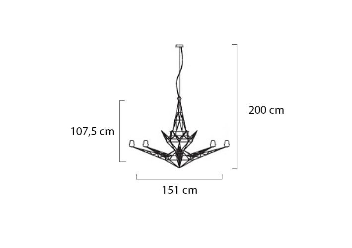 Imponująca długość 200 cm z kablem, waga netto 10 kg