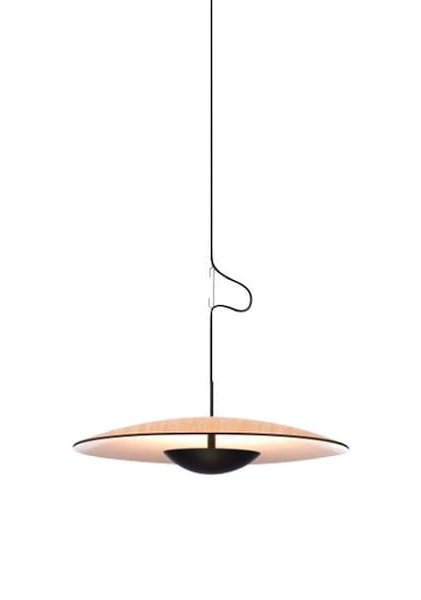 Lampa wisząca Ginger ze złota i drewna wiśniowego, 180x35cm, światło LED 3000K