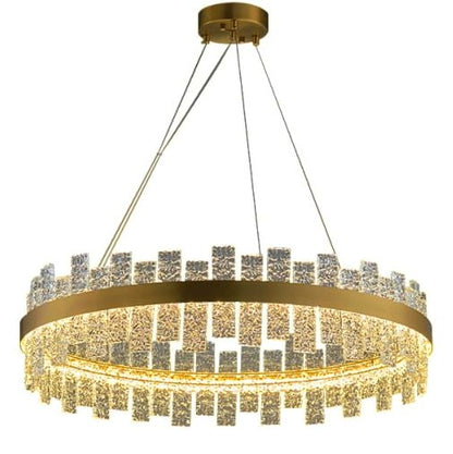 Elegancka lampa wisząca Lon z metalu i szkła, 15 kg