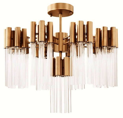 Elegancka lampa wisząca Austin Burj z metalowym i kryształowym szkłem