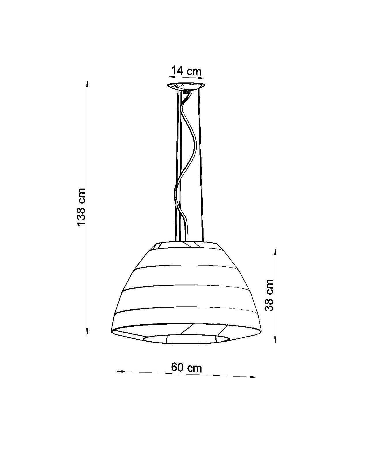 Współczesna czarna lampa wisząca Bell o średnicy 60 cm i długości kabla 100 cm umożliwiająca regulację położenia.