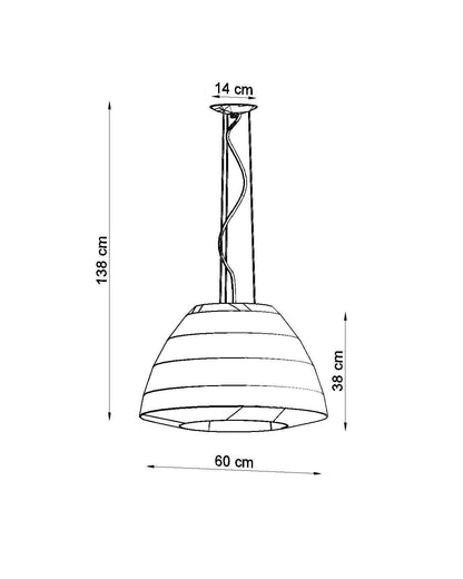 Współczesna czarna lampa wisząca Bell o średnicy 60 cm i długości kabla 100 cm umożliwiająca regulację położenia.