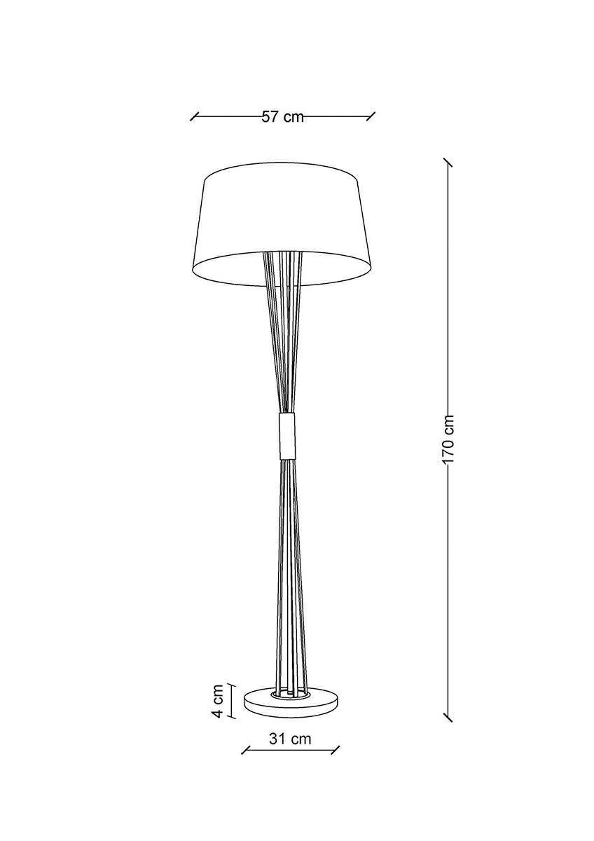 Lampa Gracelyn o wysokości 170 cm, idealna do wnętrz mieszkalnych, biurowych czy hotelowych.