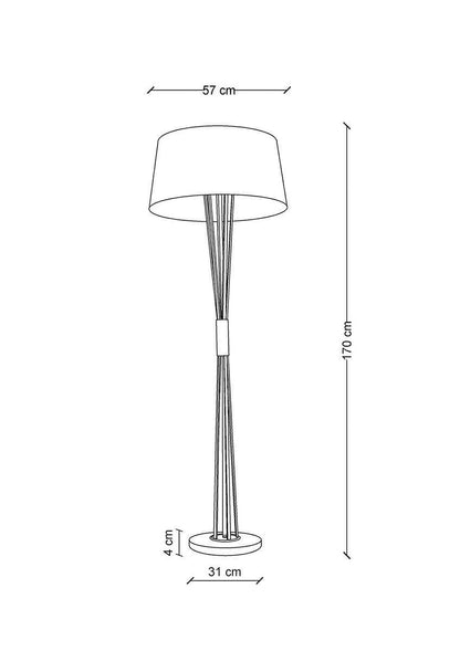 Lampa Gracelyn o wysokości 170 cm, idealna do wnętrz mieszkalnych, biurowych czy hotelowych.