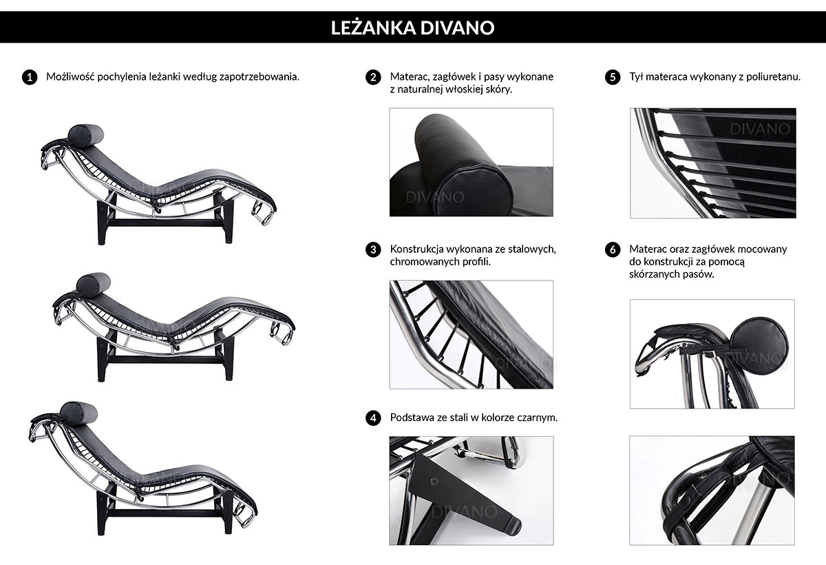 Skórzane siedzisko o szerokości 56 cm dla wygody