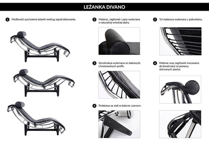 Skórzane siedzisko o szerokości 56 cm dla wygody