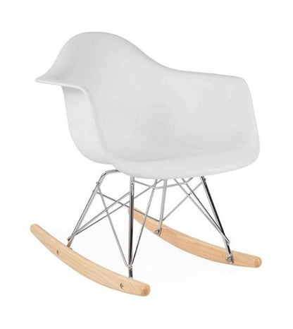 Fotel plastikowy Eames Rar - fotel bujany inspirowany stylem retro w kolorze czerwonym