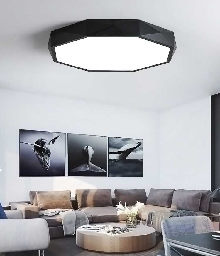 Lampa sufitowa Lillianna XAL HEX-O w minimalistycznej przestrzeni salonu