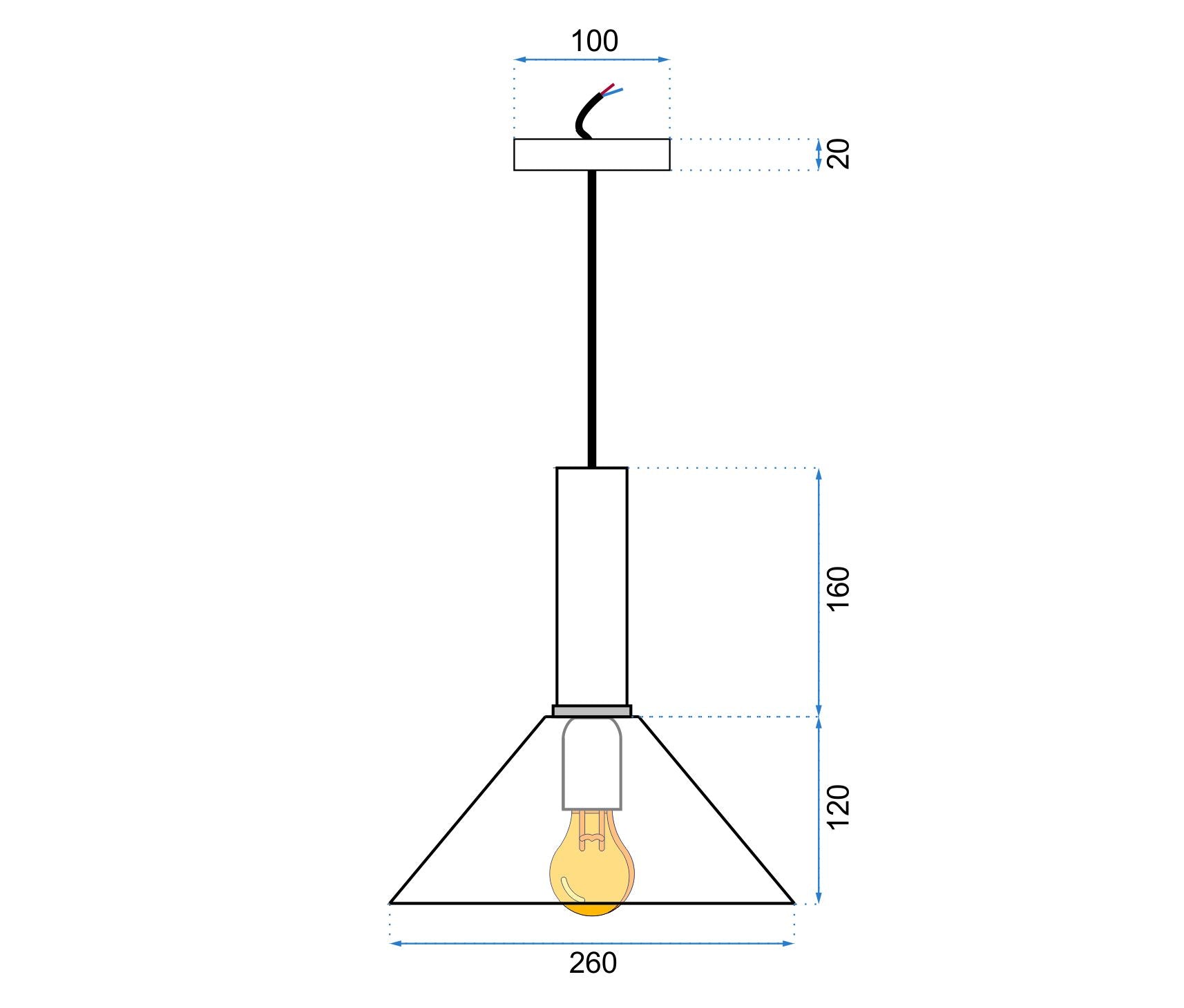 Aluminiowa lampa wisząca z kloszem w kształcie stożka zapewnia elegancki wygląd