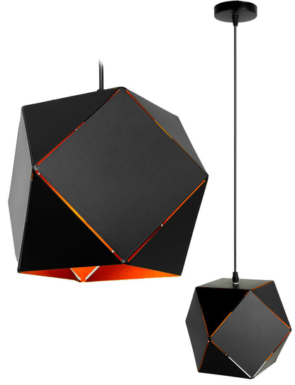 Nowoczesna metalowa lampa sufitowa z geometrycznym wzorem