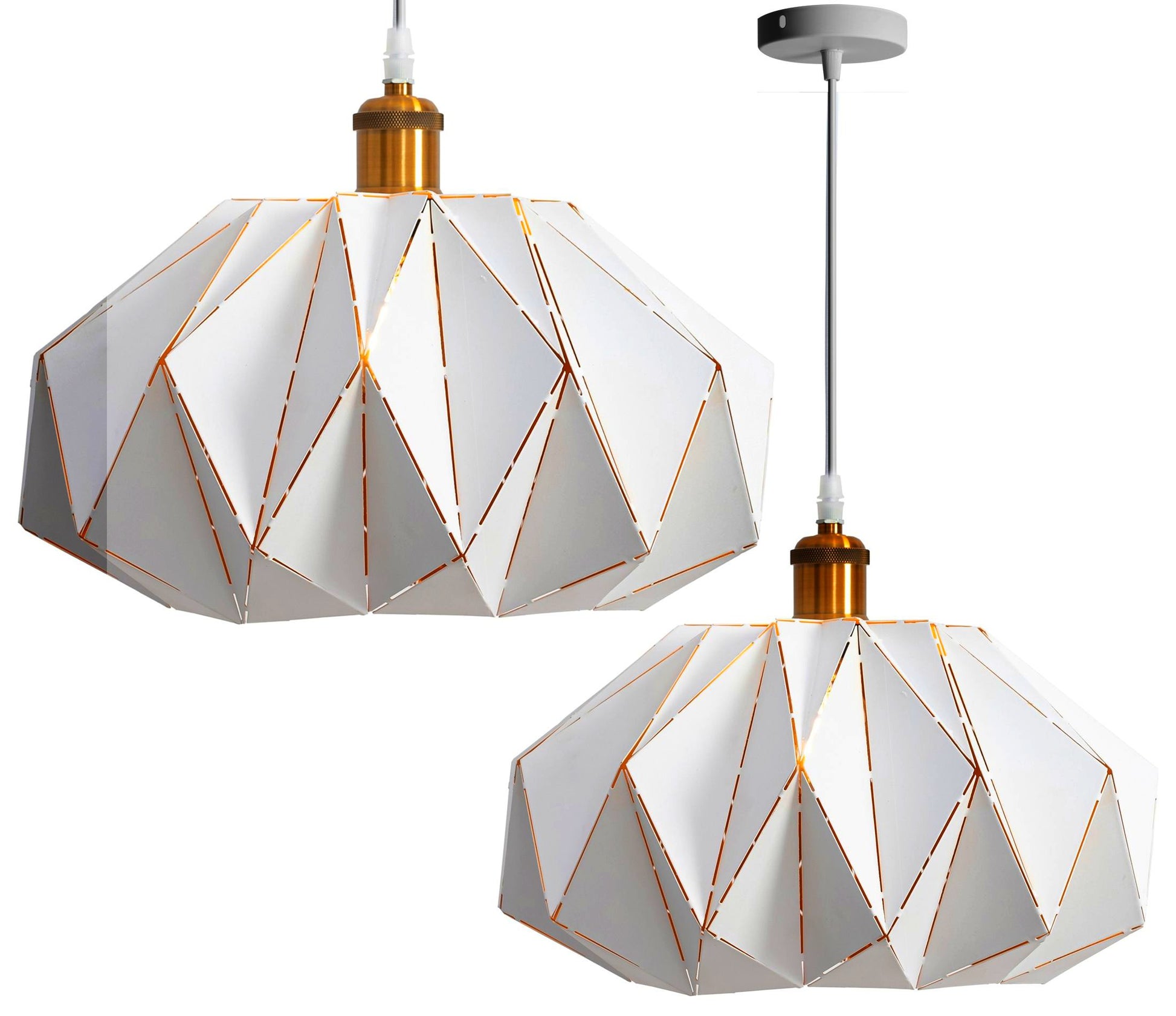 Lampa wisząca Chestnut z geometrycznym wzorem - regulowany kabel, nowoczesny design.