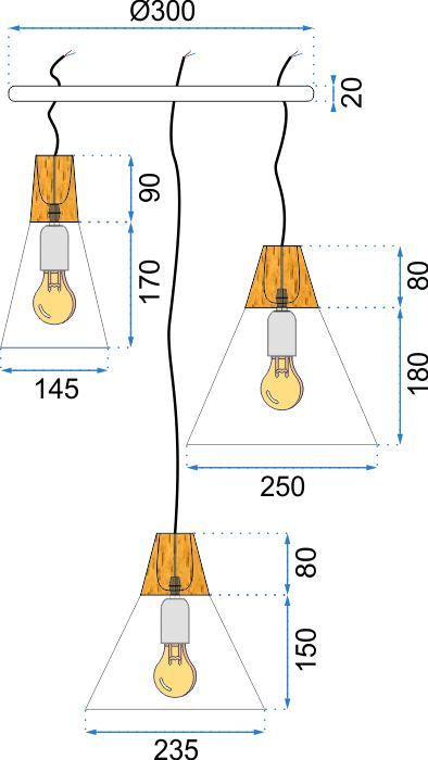 Lampa wisząca z metalu i drewna pasująca do każdego wnętrza