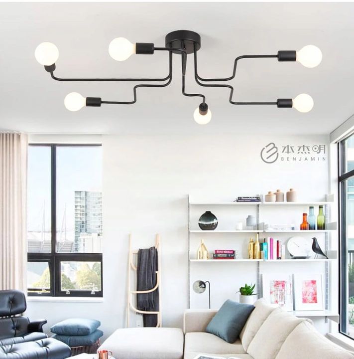 Geometryczna lampa sufitowa w stylu loft