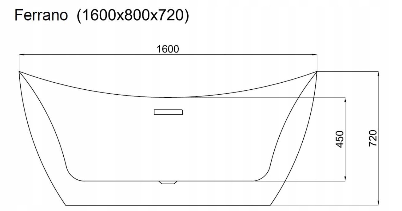 Wolnostojąca wanna Aveo Ferrano o pojemności 214 litrów