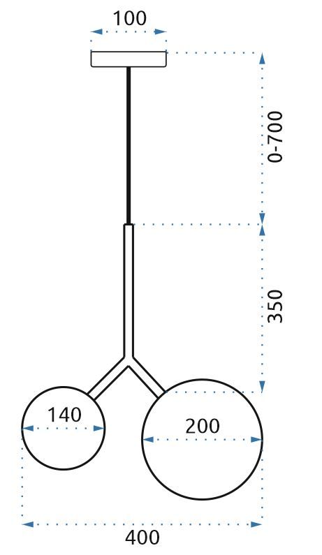 Lampa wisząca Twice o mocy 60W zapewnia jasne oświetlenie