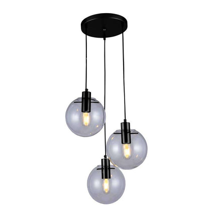 Elegancka lampa wisząca Jodee w czarno-przezroczystej barwie